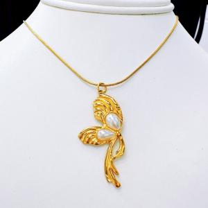 SS Gold-Plating Necklace - KN298715-SXSJ