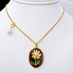 SS Gold-Plating Necklace - KN298722-SXSJ
