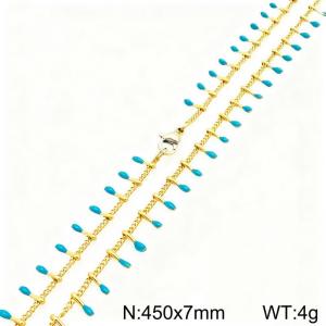 SS Gold-Plating Necklace - KN299054-Z