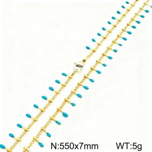 SS Gold-Plating Necklace - KN299056-Z