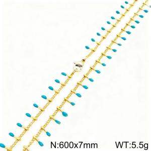 SS Gold-Plating Necklace - KN299057-Z