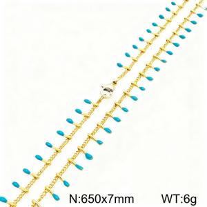 SS Gold-Plating Necklace - KN299058-Z