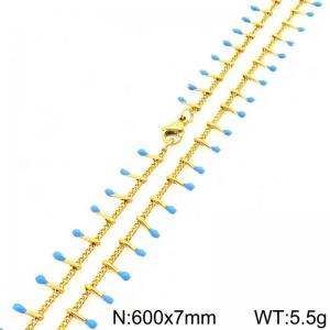 SS Gold-Plating Necklace - KN299064-Z