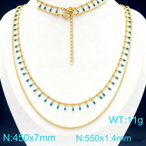 SS Gold-Plating Necklace - KN299071-Z