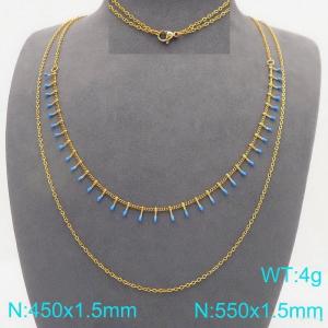 SS Gold-Plating Necklace - KN299072-Z