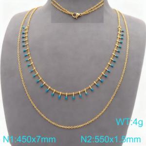 SS Gold-Plating Necklace - KN299073-Z