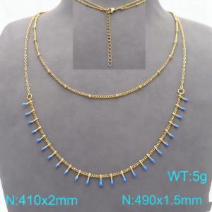 SS Gold-Plating Necklace - KN299074-Z