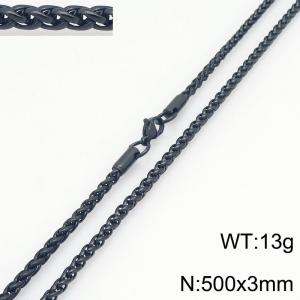 Stainless Steel Black-plating Necklace - KN299135-Z