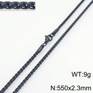 Stainless Steel Black-plating Necklace - KN299139-Z
