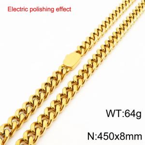 Stainless steel gold-plated necklace - KN299252-Z
