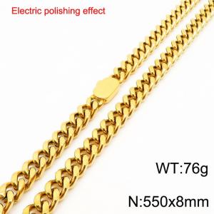 Stainless steel gold-plated necklace - KN299254-Z