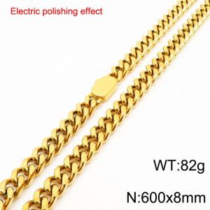 Stainless steel gold-plated necklace - KN299255-Z
