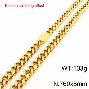 Stainless steel gold-plated necklace - KN299258-Z