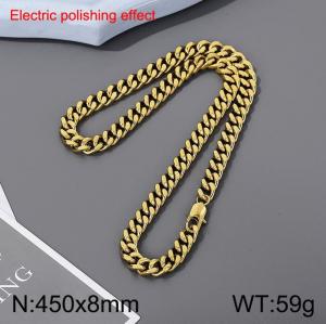 Stainless steel gold-plated necklace - KN299264-Z