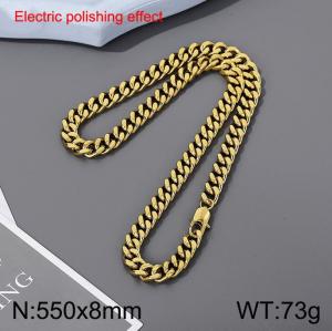 Stainless steel gold-plated necklace - KN299265-Z