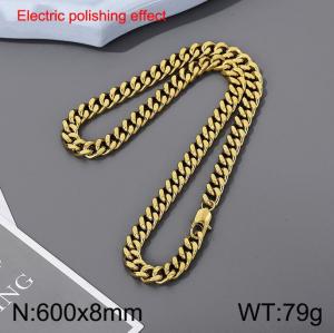 Stainless steel gold-plated necklace - KN299266-Z