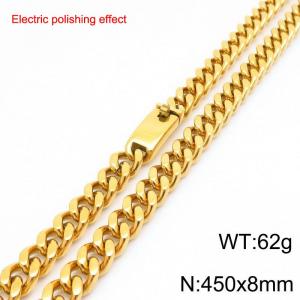 Stainless steel gold-plated necklace - KN299281-Z