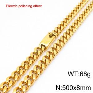 Stainless steel gold-plated necklace - KN299282-Z