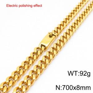 Stainless steel gold-plated necklace - KN299286-Z