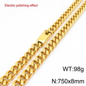 Stainless steel gold-plated necklace - KN299287-Z