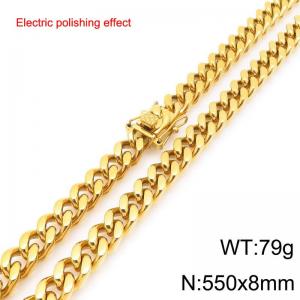 Stainless steel gold-plated necklace - KN299290-Z