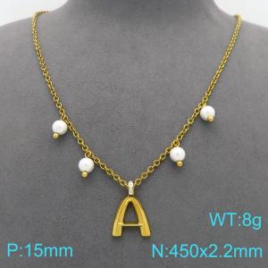 SS Gold-Plating Necklace - KN299389-Z