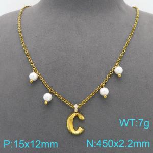 SS Gold-Plating Necklace - KN299391-Z