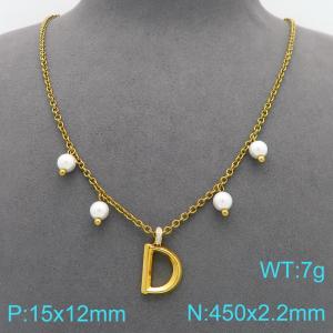 SS Gold-Plating Necklace - KN299392-Z