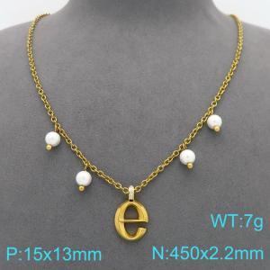 SS Gold-Plating Necklace - KN299393-Z