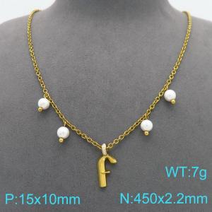 SS Gold-Plating Necklace - KN299394-Z