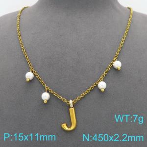 SS Gold-Plating Necklace - KN299398-Z