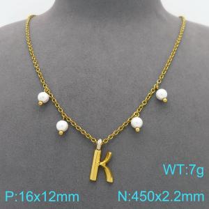 SS Gold-Plating Necklace - KN299399-Z