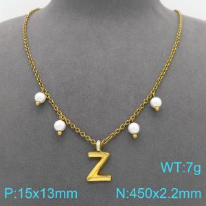 SS Gold-Plating Necklace - KN299414-Z
