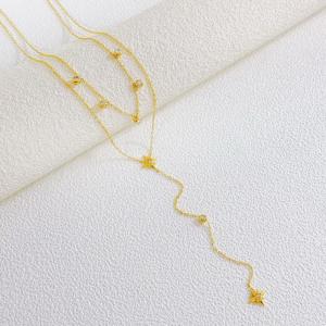 SS Gold-Plating Necklace - KN299483-SXSJ