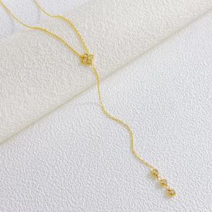 SS Gold-Plating Necklace - KN299484-SXSJ