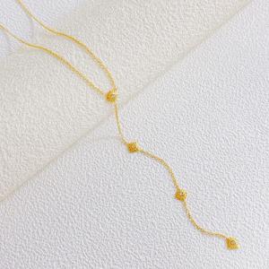 SS Gold-Plating Necklace - KN299485-SXSJ