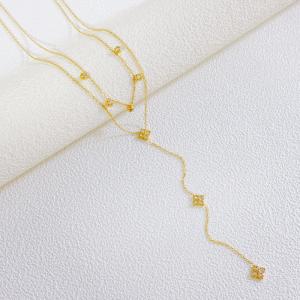 SS Gold-Plating Necklace - KN299486-SXSJ