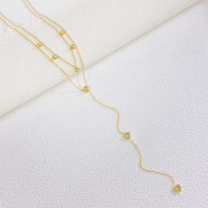 SS Gold-Plating Necklace - KN299487-SXSJ