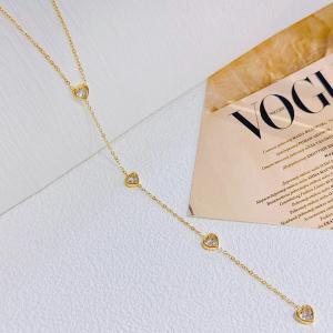 SS Gold-Plating Necklace - KN299489-SXSJ