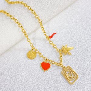 SS Gold-Plating Necklace - KN299491-SXSJ