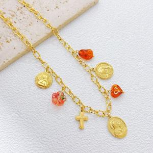 SS Gold-Plating Necklace - KN299493-SXSJ
