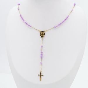 Stainless Steel Rosary Necklace - KN299836-NJ