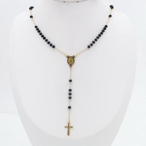 Stainless Steel Rosary Necklace - KN299839-NJ
