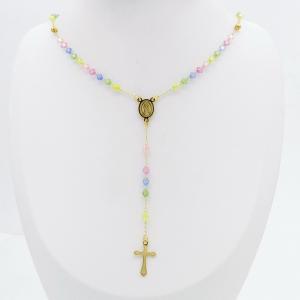 Stainless Steel Rosary Necklace - KN299852-NJ
