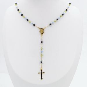 Stainless Steel Rosary Necklace - KN299854-NJ