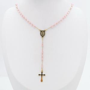 Stainless Steel Rosary Necklace - KN299856-NJ