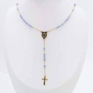 Stainless Steel Rosary Necklace - KN299863-NJ