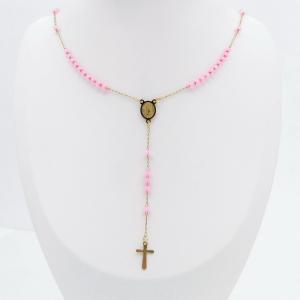 Stainless Steel Rosary Necklace - KN299864-NJ