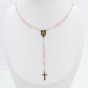 Stainless Steel Rosary Necklace - KN299867-NJ