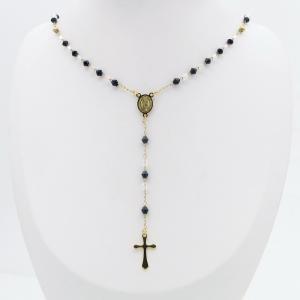 Stainless Steel Rosary Necklace - KN299870-NJ